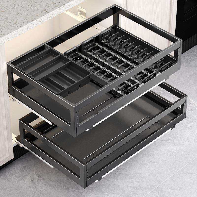 拉篮厨房橱柜304不锈钢双层抽屉式碗碟收纳橱柜内调味碗篮,玩具/童车/益智/积木/模型,其它,淘宝优惠券,粉丝福利购,淘宝优惠卷