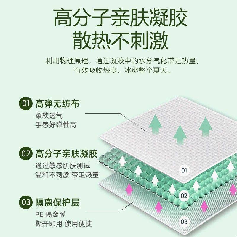 藿香冰凉贴清凉降温夏季手机散热贴学生儿童夏天冰贴冰感贴