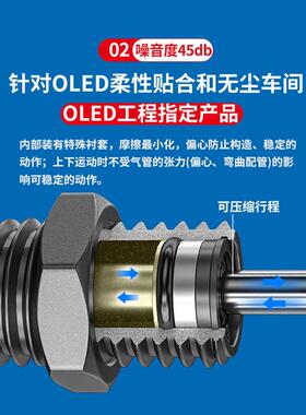 低摩擦内伸缩缓冲金具吸盘杆VP-CLF-10-M10/M14防回转真空吸嘴杆