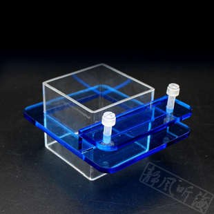 鱼缸喂食圈 方型投食盒防飘散荧光多色可选亚克力挂缸喂鱼防浑水