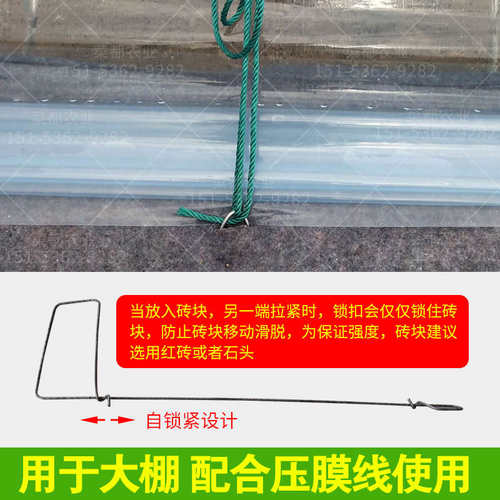 温室大棚钢丝地锚热镀锌防锈耐腐蚀固定压膜绳预埋地毛钩螺旋地桩