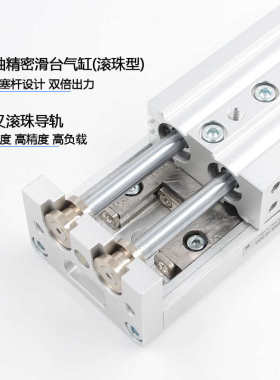 HLQL滑台气缸HLQ6/8/12/16/20/25X10S*30S/40S/50S/75S/100SAS-B