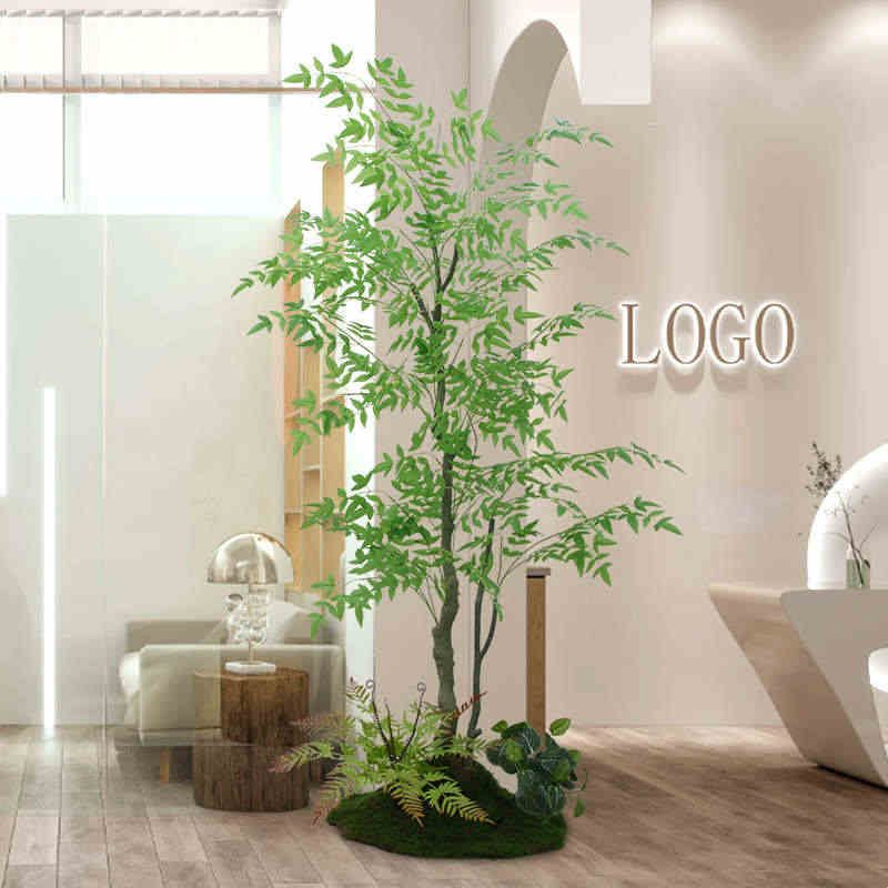 仿真植物室内装饰假树盆栽客厅仿生绿植假花服装店大型盆景散尾葵图片