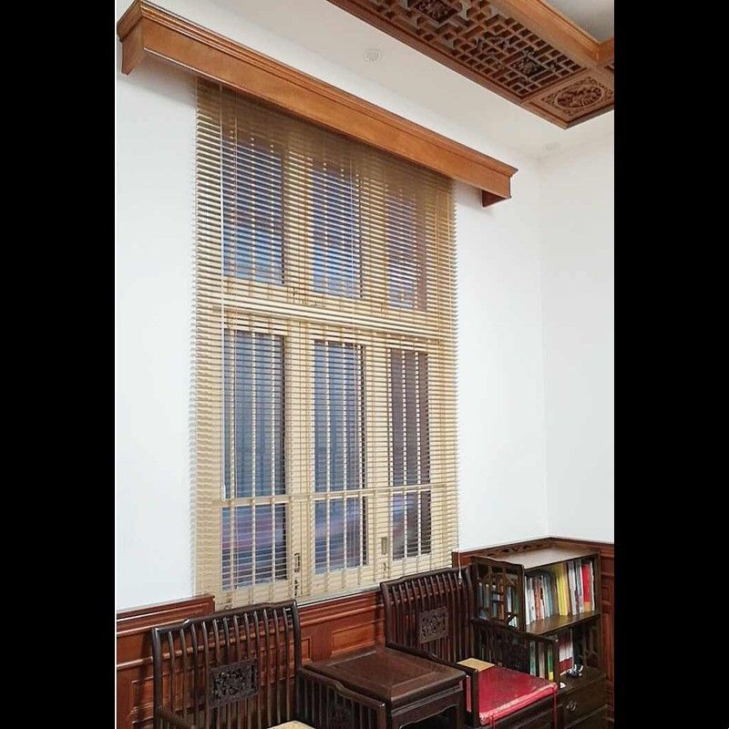 仿木纹百叶窗帘铝合金百叶窗办公室百页窗遮光卫生间百叶客厅窗帘图片