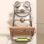 吸盘锅盖架免打孔壁挂式 多功能厨房置物架菜板架收纳架多层砧板架