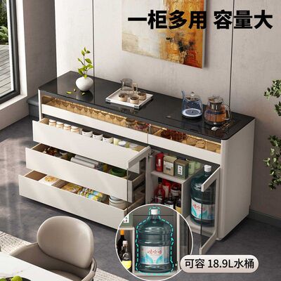 实木餐边柜茶吧机一体置物柜轻奢2026新款客厅靠墙茶水边柜水吧台