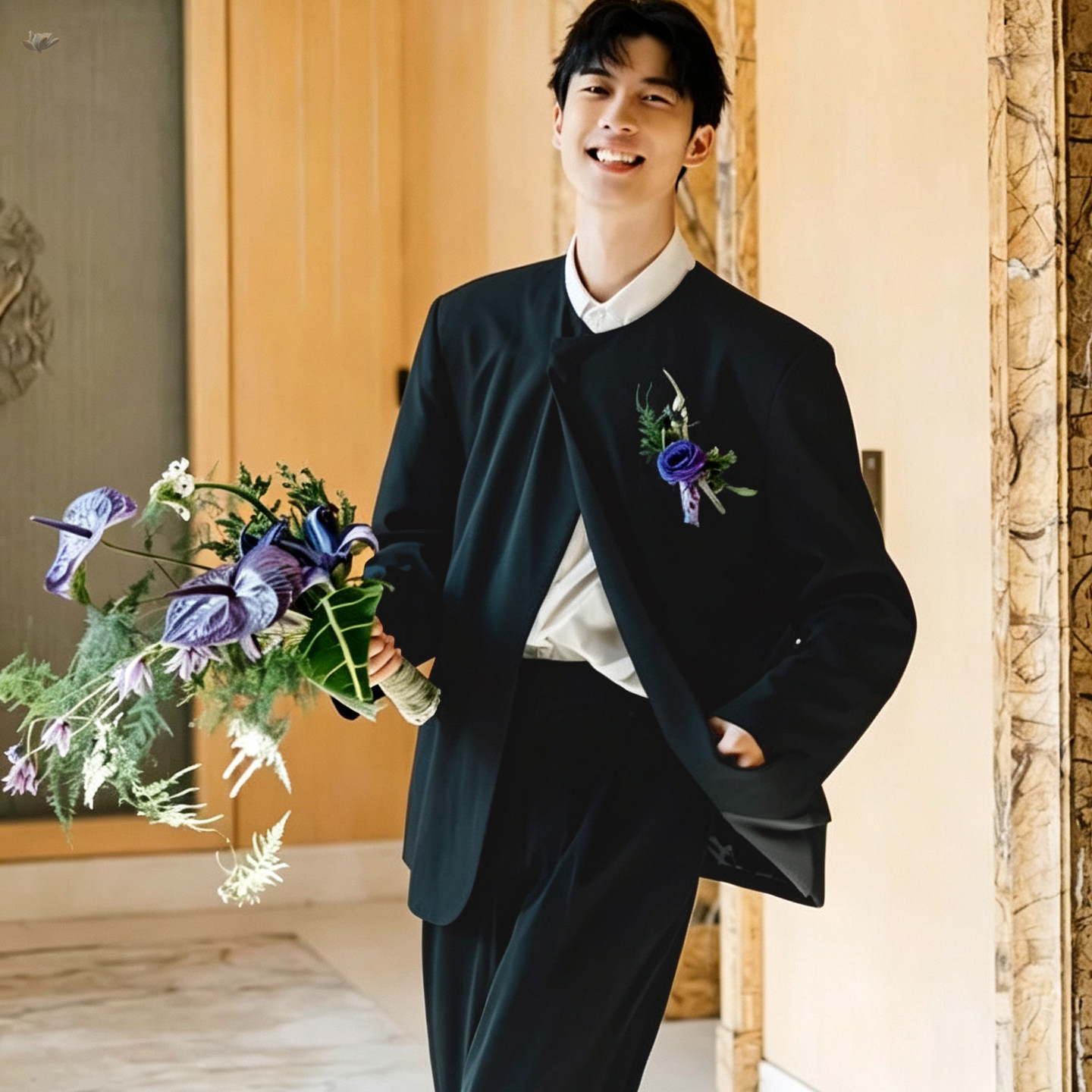 痞帅新中式男士西服套装婚礼礼服