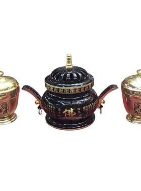 速发福慧佛具法炉佛龛拜垫摇鱼木铃铜庆铜香器精品香炉粉盅全套