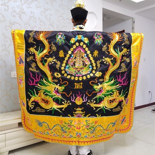 速发苏绣黑色双龙法衣高功绛衣半手工金线袍绣九法龙衣道刺法袍法