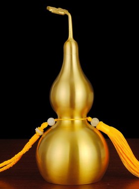 速发黄绳挂铜葫芦开盖尺心挂号小号多空寸黄铜大件门对门装饰