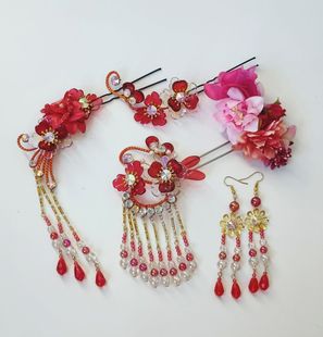 速发新花古风汉服古装戏曲越剧黄梅戏闽剧粤剧款旦小饰琉璃头旦套