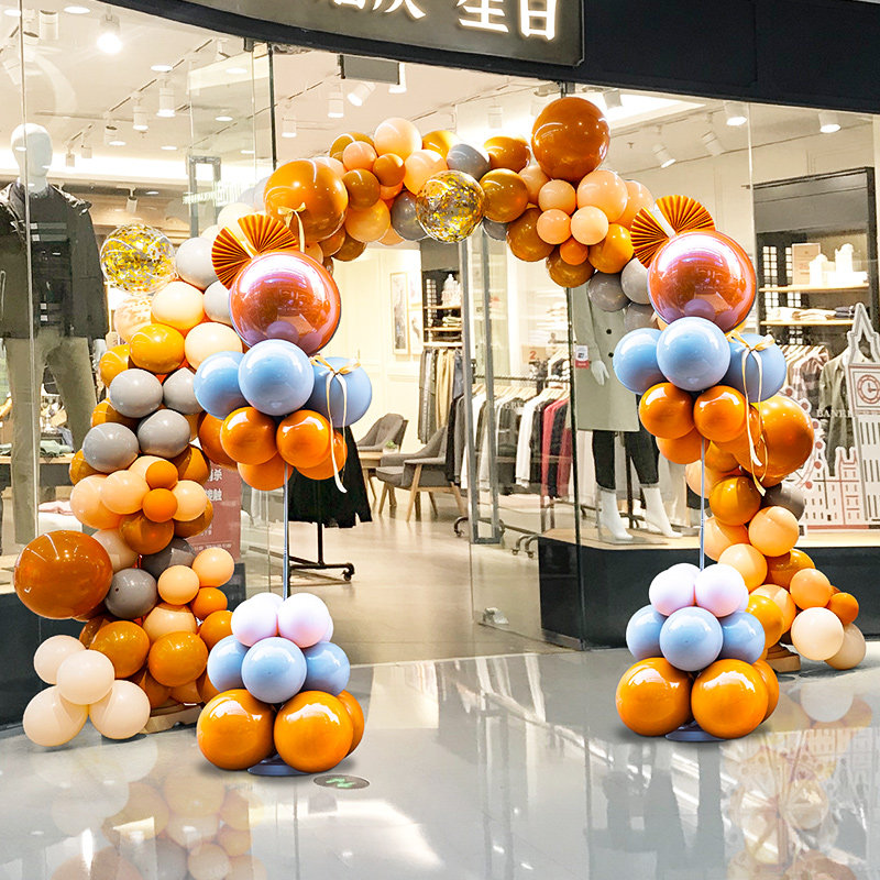 速发开业气店场景布置气球拱花新店铺门口装饰服装氛立柱门篮庆典