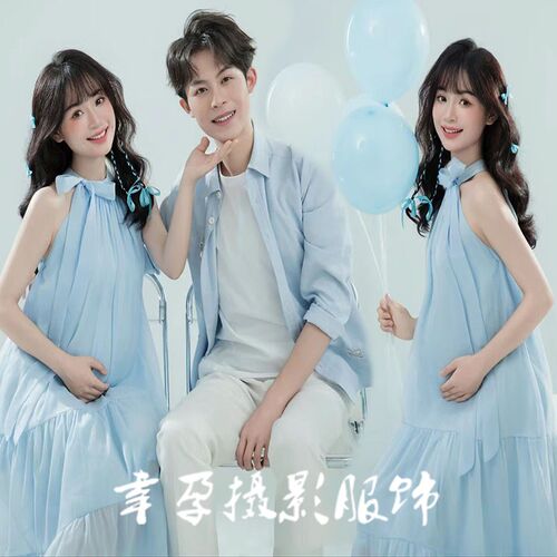 速发影楼情侣款题孕妇拍照装主甜美可爱小清新甜美孕妇照服新在家