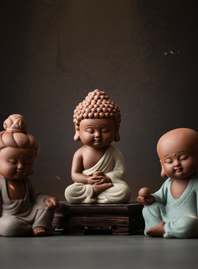 速发砂式禅意如来摆件客厅紫中观音地藏王装桌茶饰品娑婆三圣