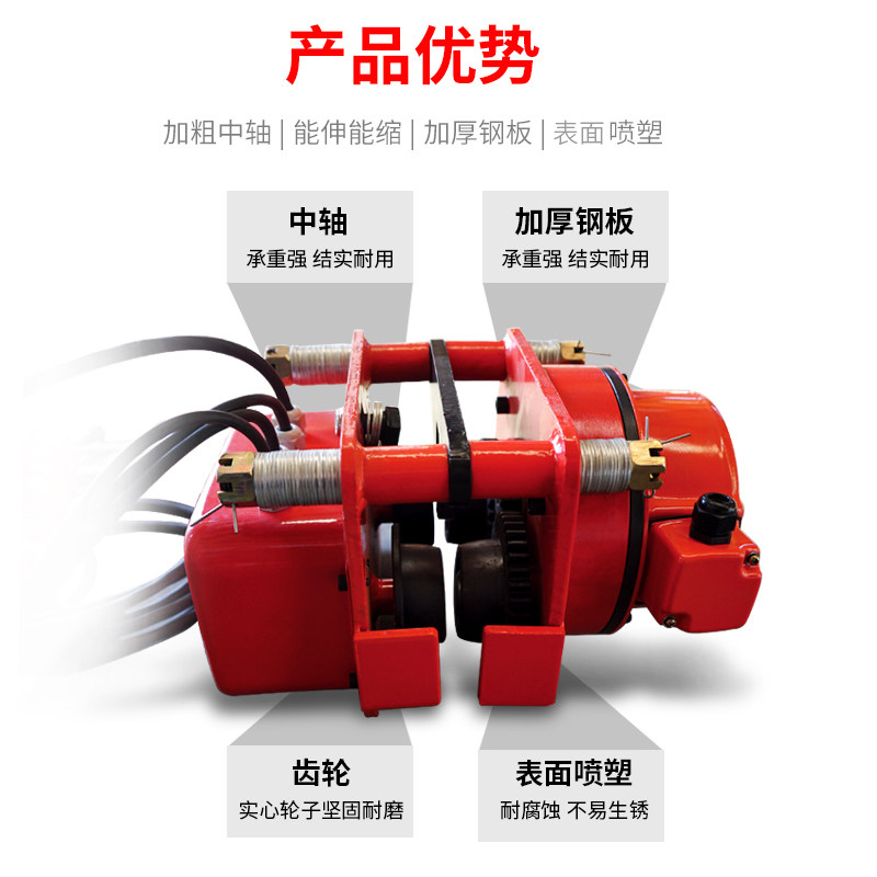 速发沪工钢动手推手拉滑车0512吨工字电滑车起重跑轮手拉电动吊车