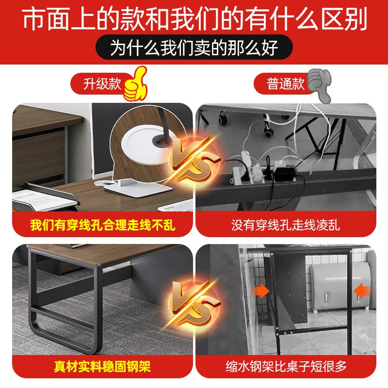 速发办公桌员工位桌约办公室桌职工简椅组合单人员位简易电脑桌子