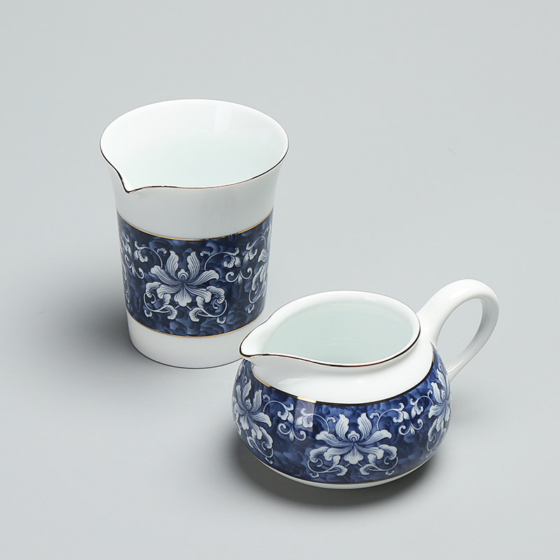 速发精品景德镇白玉青花瓷公道杯瓷陶功夫茶具大茶器茶海匀茶杯分