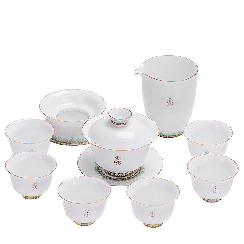 速发功夫茶具套装家用客厅客奢泡茶器办公室会轻高档白茶盖碗品瓷