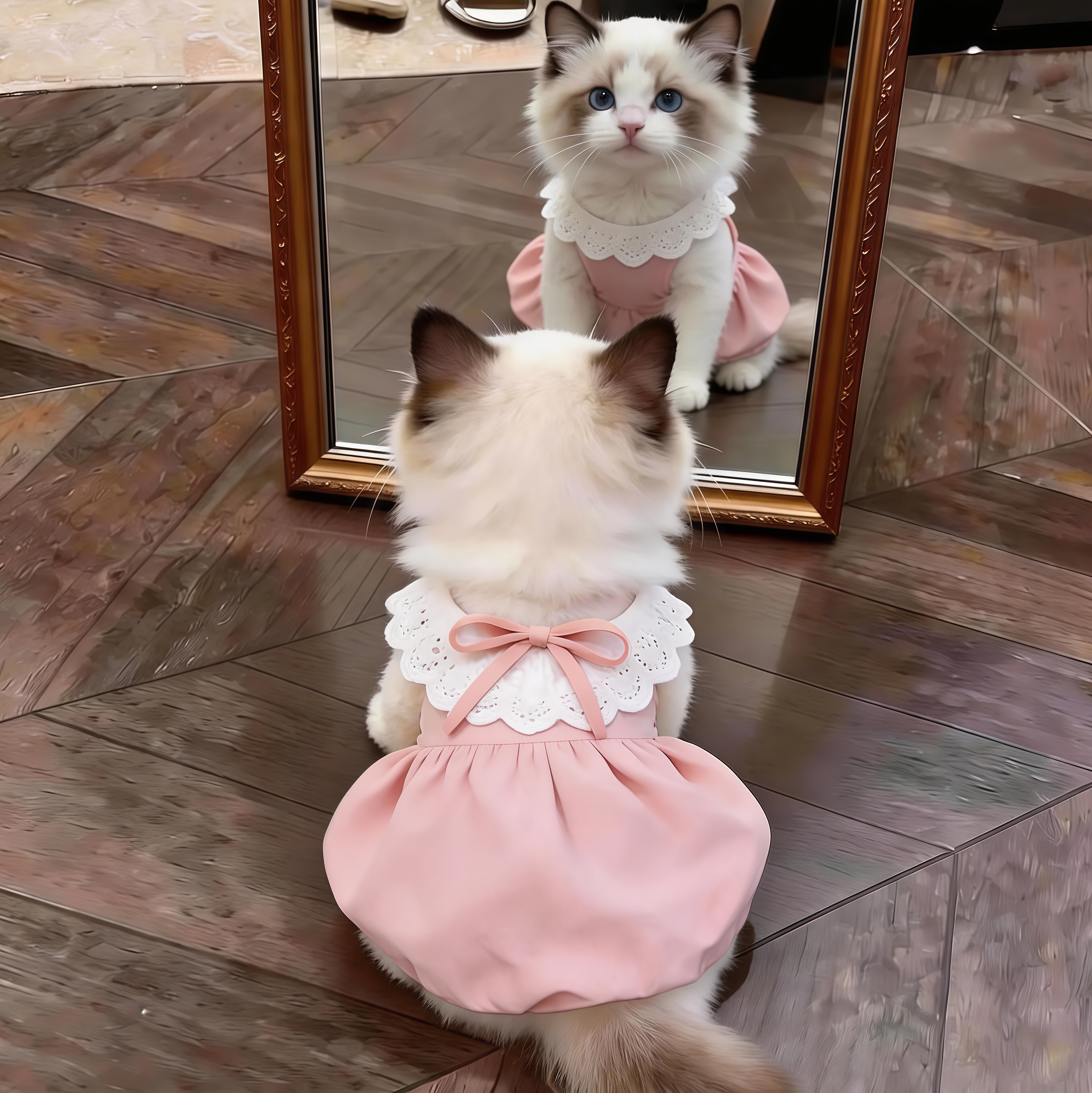 猫咪衣服防掉毛薄款甜美南瓜裙
