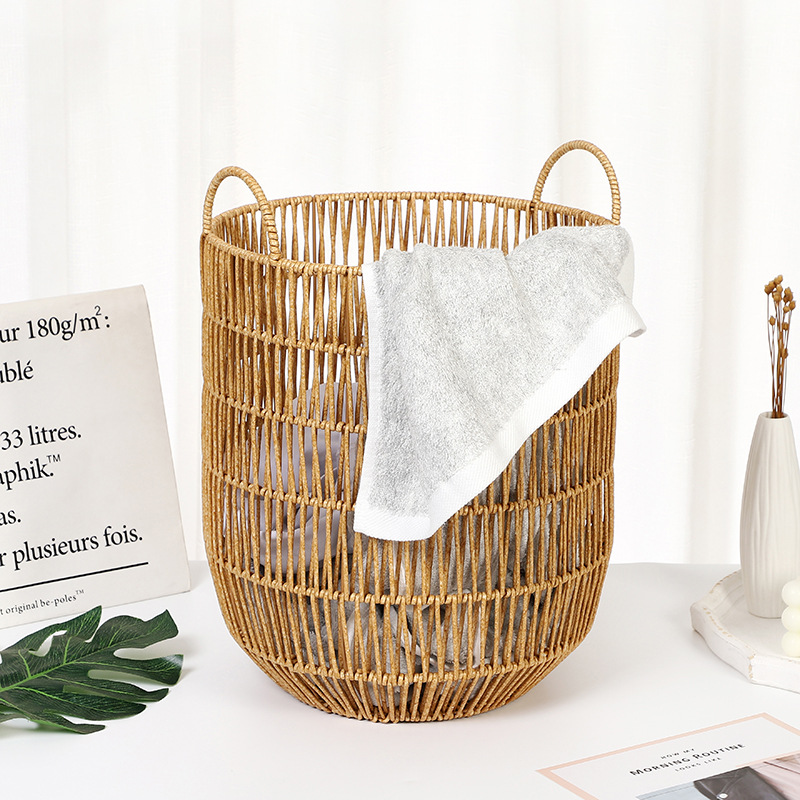 仿藤防水收纳筐脏衣篮浴室脏衣篓
