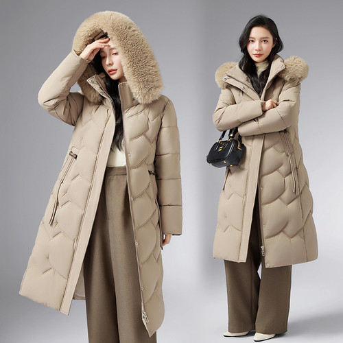 新款羽绒棉服女长款2025冬季时尚加厚保暖棉衣中老年大码棉袄外套