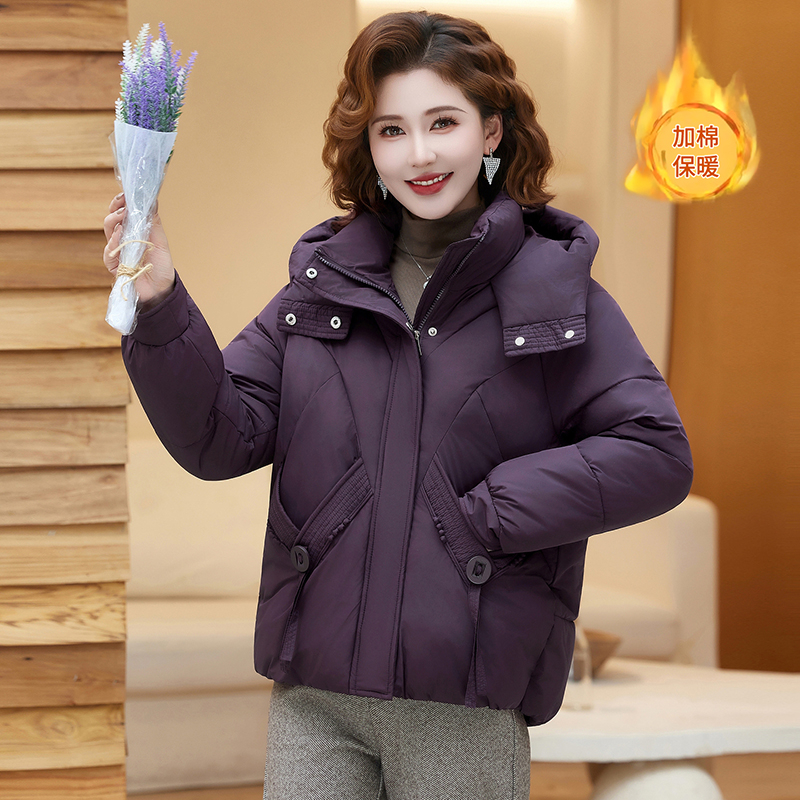 冬装中老年女短款羽绒棉服2025大码棉衣洋气保暖外套妈妈棉袄上衣