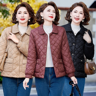 新款 大码 女装 妈妈棉袄翻领时尚 洋气棉衣外套 2025加绒加厚短款 冬装