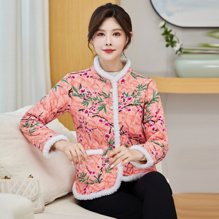 外套加厚花棉袄女装 新款 碎花2025百搭网红短款 妈妈时尚 中国风 冬装