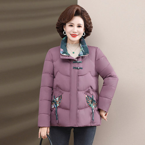 妈妈羽绒棉服冬装外套2025新款中老年加厚棉袄女奶奶新中式棉衣女