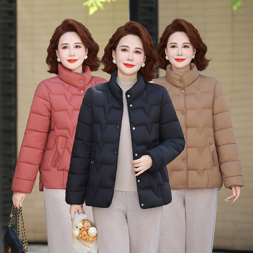 小香风棉衣冬季新款妈妈棉服2025外套中老年女装大码短款棉衣棉袄
