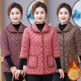 百搭加绒加厚马甲女士中老年妈妈保暖中袖 2025时尚 棉服 新款 秋冬季