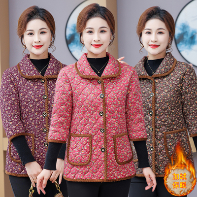 秋冬季新款2025时尚百搭加绒加厚马甲女士中老年妈妈保暖中袖棉服