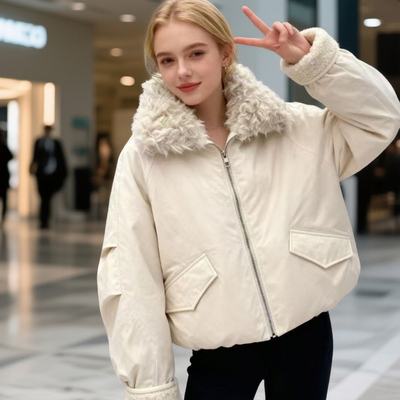 冬装外套女士短款2025新款时尚洋气加绒加厚保暖棉衣棉服小个子潮