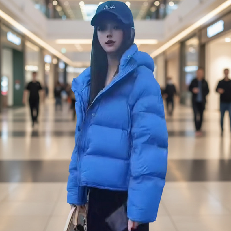 连帽羽绒棉服2025冬季新款时尚休闲百搭女士短款加厚保暖棉衣外套