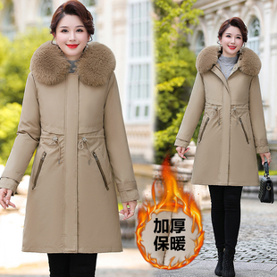 棉服可拆卸内胆大码 中长款 棉衣棉袄加厚外套 冬季 派克服女2025新款