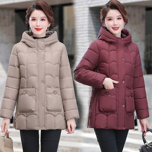 中老年妈妈羽绒棉服中长款时尚大码秋冬加厚棉袄2025新款洋气外套