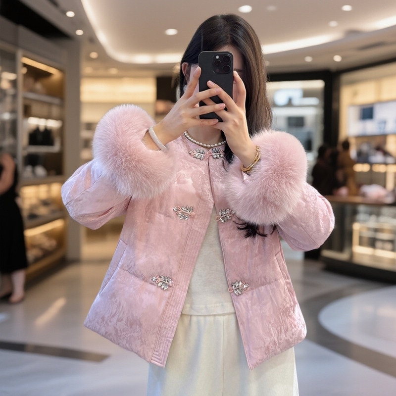 2025冬季新款中式轻奢狐狸毛短款羽绒棉服女毛绒袖口保暖棉衣外套,女装/女士精品,棉衣/棉服,淘宝优惠券,粉丝福利购,淘宝优惠卷