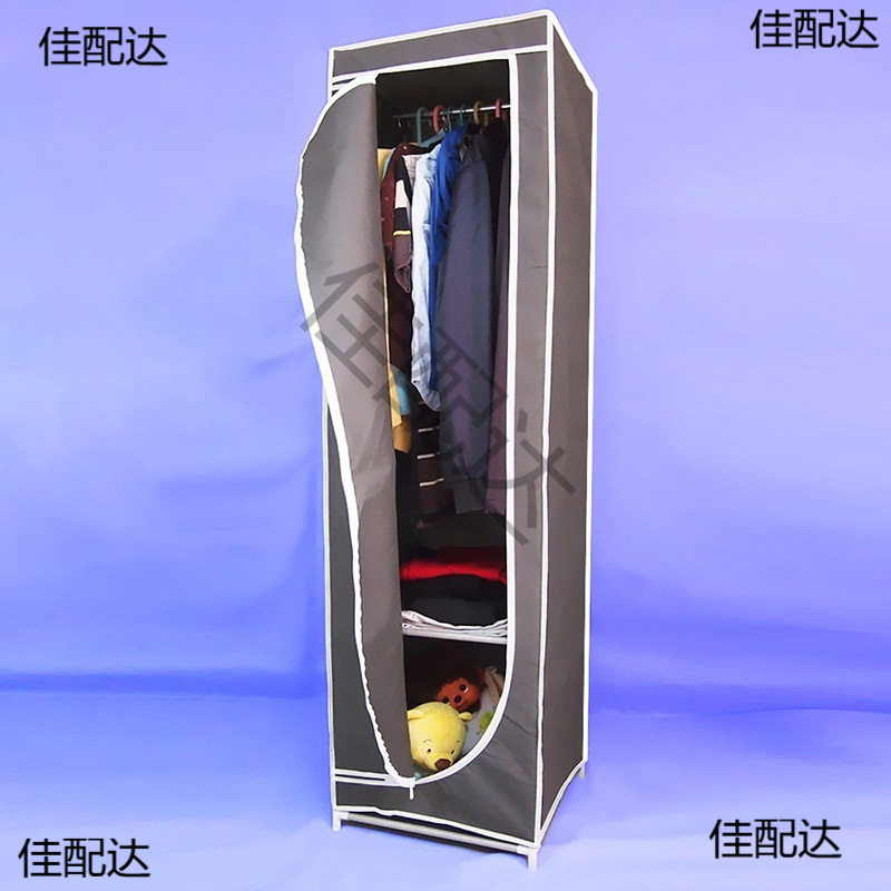 衣柜结实组装出租房小家用衣橱钢架宿舍加固耐用单人简易衣柜布艺