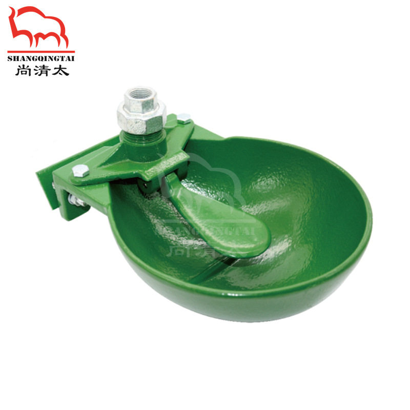牛用铸铁饮水碗 表面绿色喷塑 搪瓷喝水碗 马饮水器 畜牧养殖设备