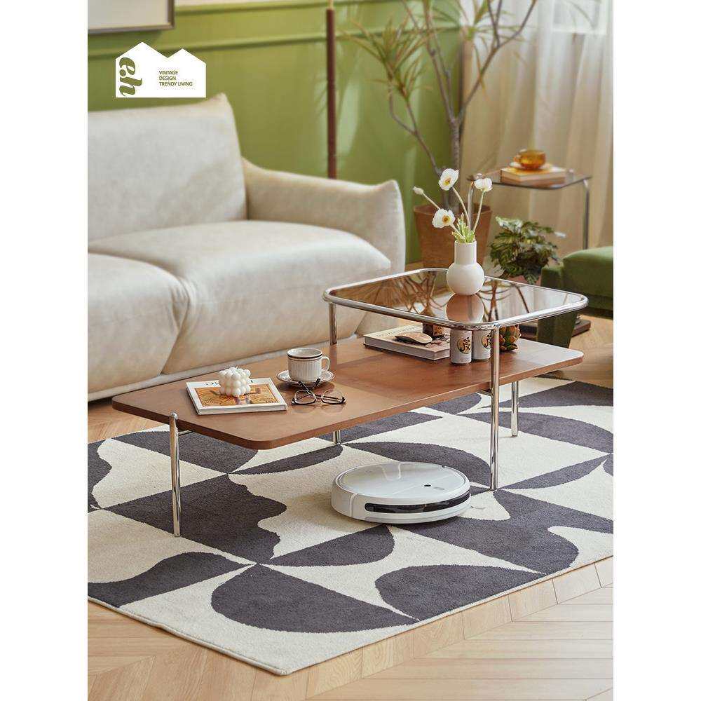 后现代简约北欧实木茶几小户型家用茶台美式轻奢风极简茶桌椅组合