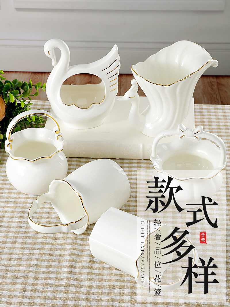 陶瓷金边骨瓷家用置物架筷子盒筷子篓收纳架厨房筷笼筷筒筷子笼
