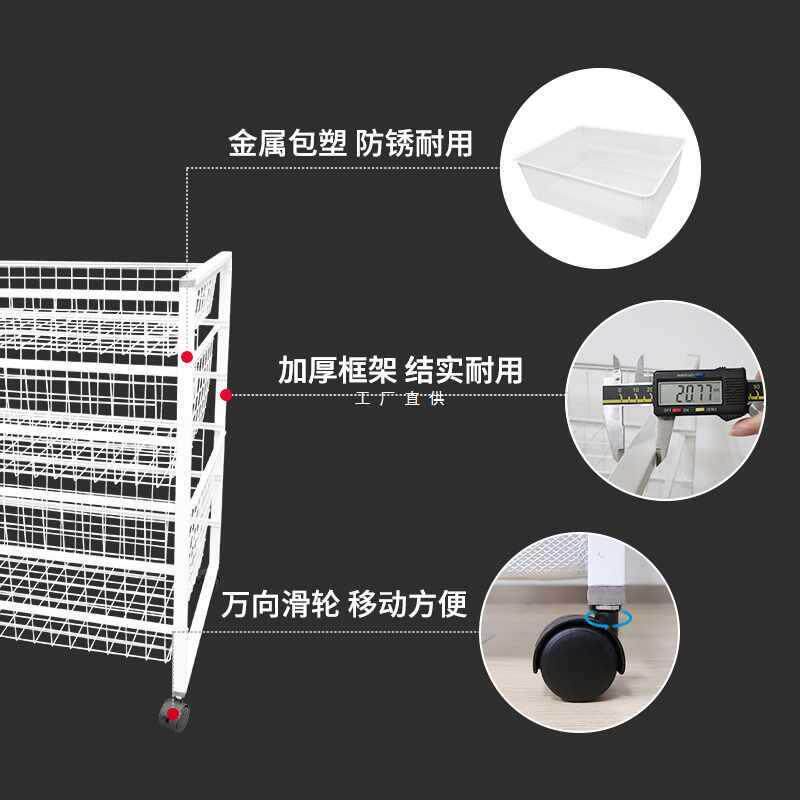 xyt可移动金属组合式拉篮置物架多层落地网篮收纳架厨房衣橱柜置