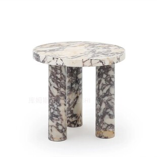 库姆斯品爵意式极简天然大理石沙发边几别墅客厅样板间创意角几