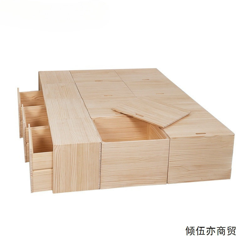 实木榻榻米木箱储物箱拼床长方形可坐收纳箱加宽其他多用途杂物