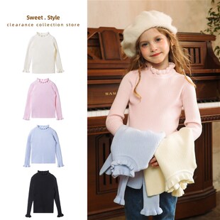 【波亚米特】基础款打底毛衣女童毛衣冬季打M底衫小女孩针织衫内