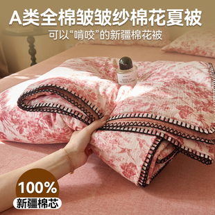 金号里外全棉夏被皱皱纱A类碎花夏凉被亲肤柔软可机洗夏季空调被
