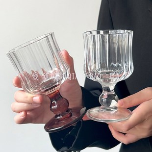 小众氛围感中古酒杯玻璃高脚杯子vintage高颜值复古高级感香槟杯