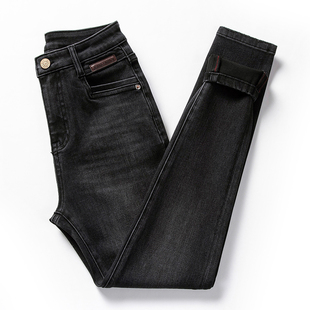 提臀显瘦弹力紧身铅笔长裤 小脚2025年新款 女修身 黑灰色高腰牛仔裤