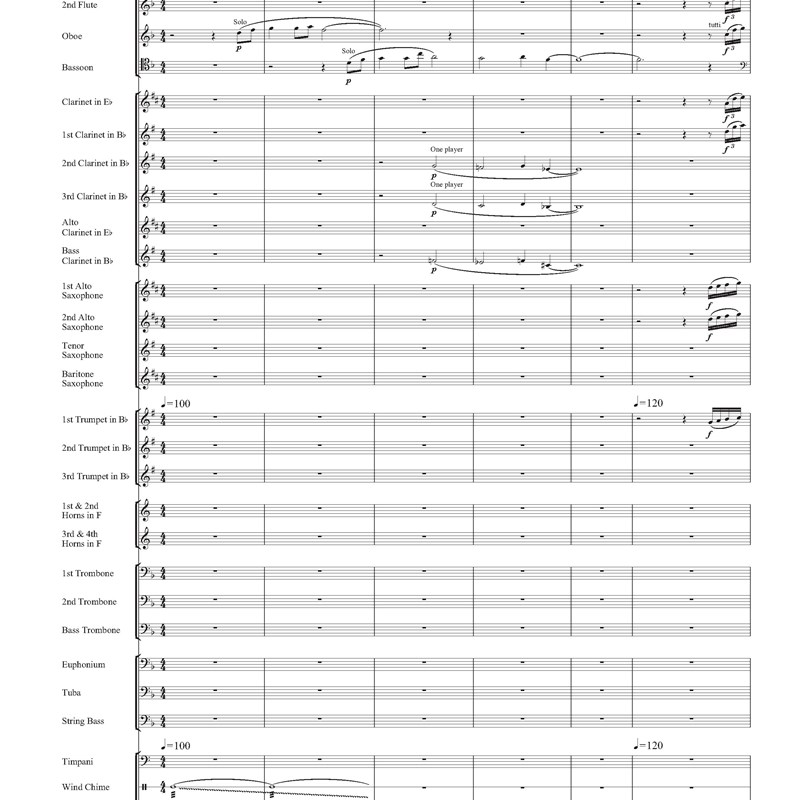 GY4078(4.0级)久石让动漫金曲(5首 )管乐团合奏总谱+分谱