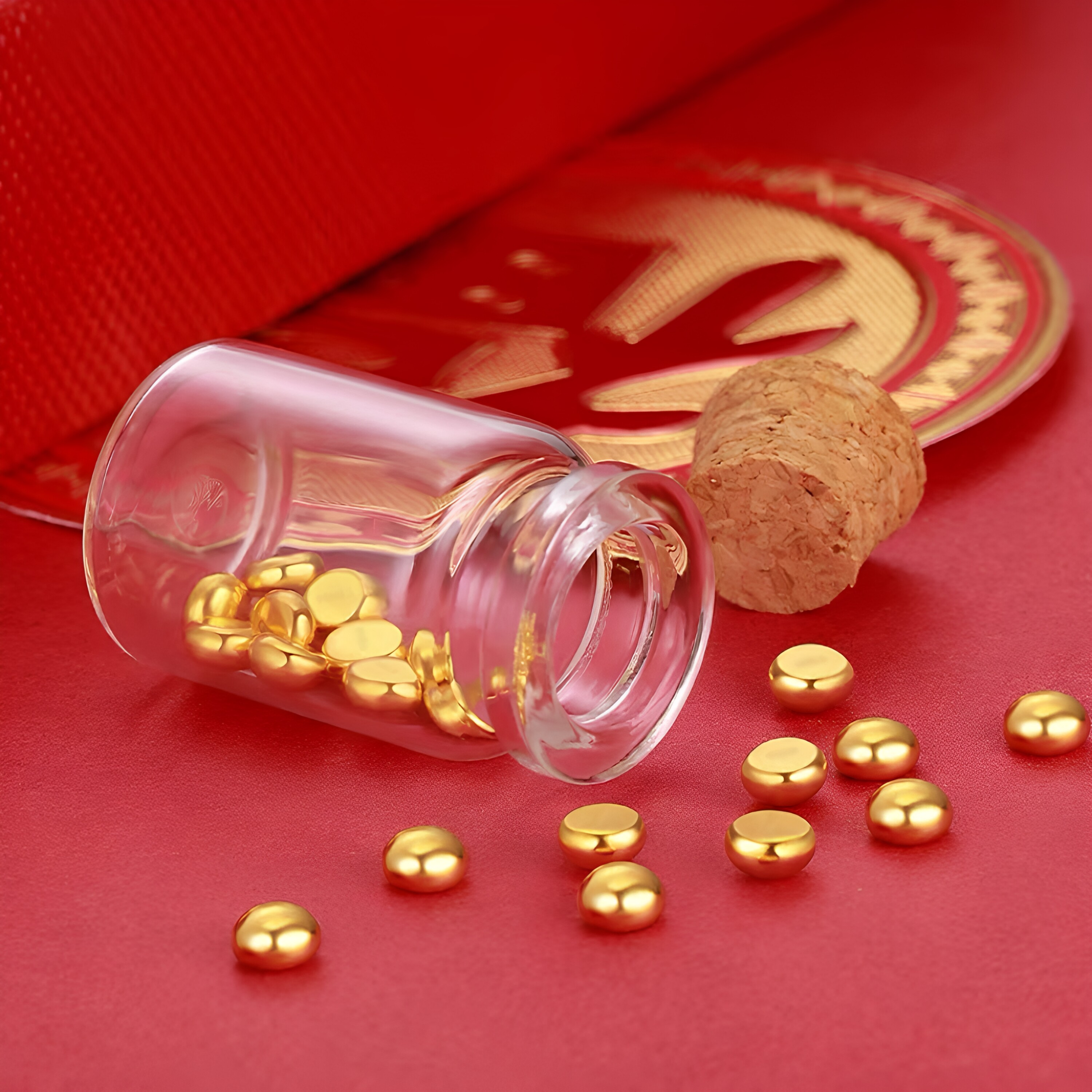 金豆子1g足金9999黄金投资金小金豆纯金投资金条贵金属金豆豆